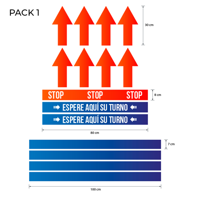 Vinilo seguridad flechas - Pack 15 uds